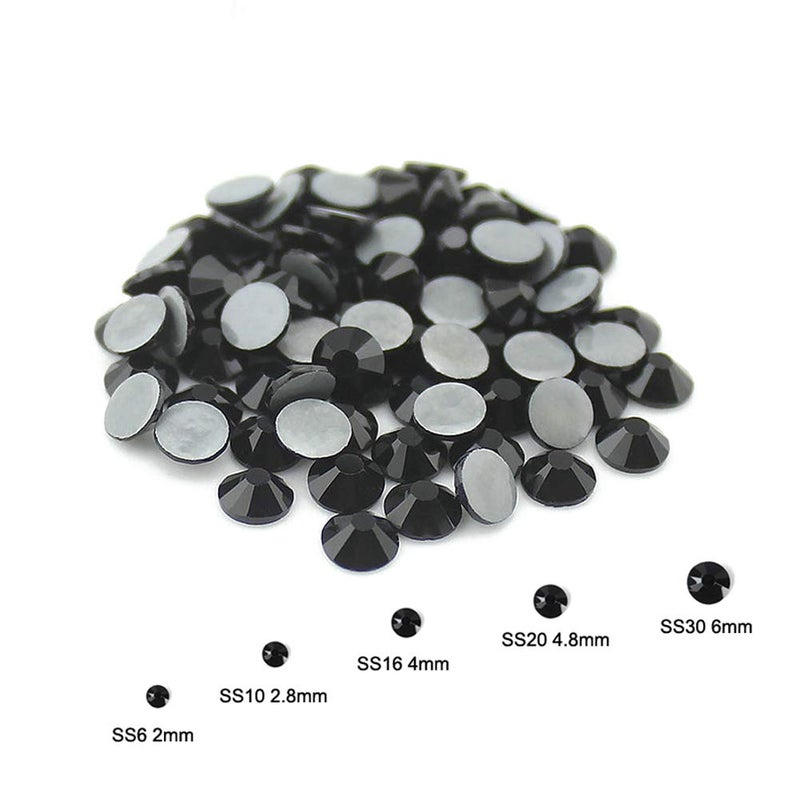 Dowarm Hotfix Crystal Rhinestones, Hot Fix Crystals for Crafts Clothes, Flatback Glass Crystal for Decoration, Round Gems (Jet Black, SS30 288PCS) - Image 5
